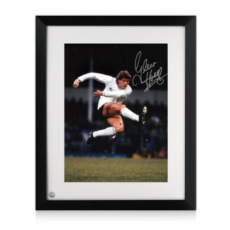 Glenn Hoddle Signed Tottenham Hotspur Football Photo: Volley. Framed