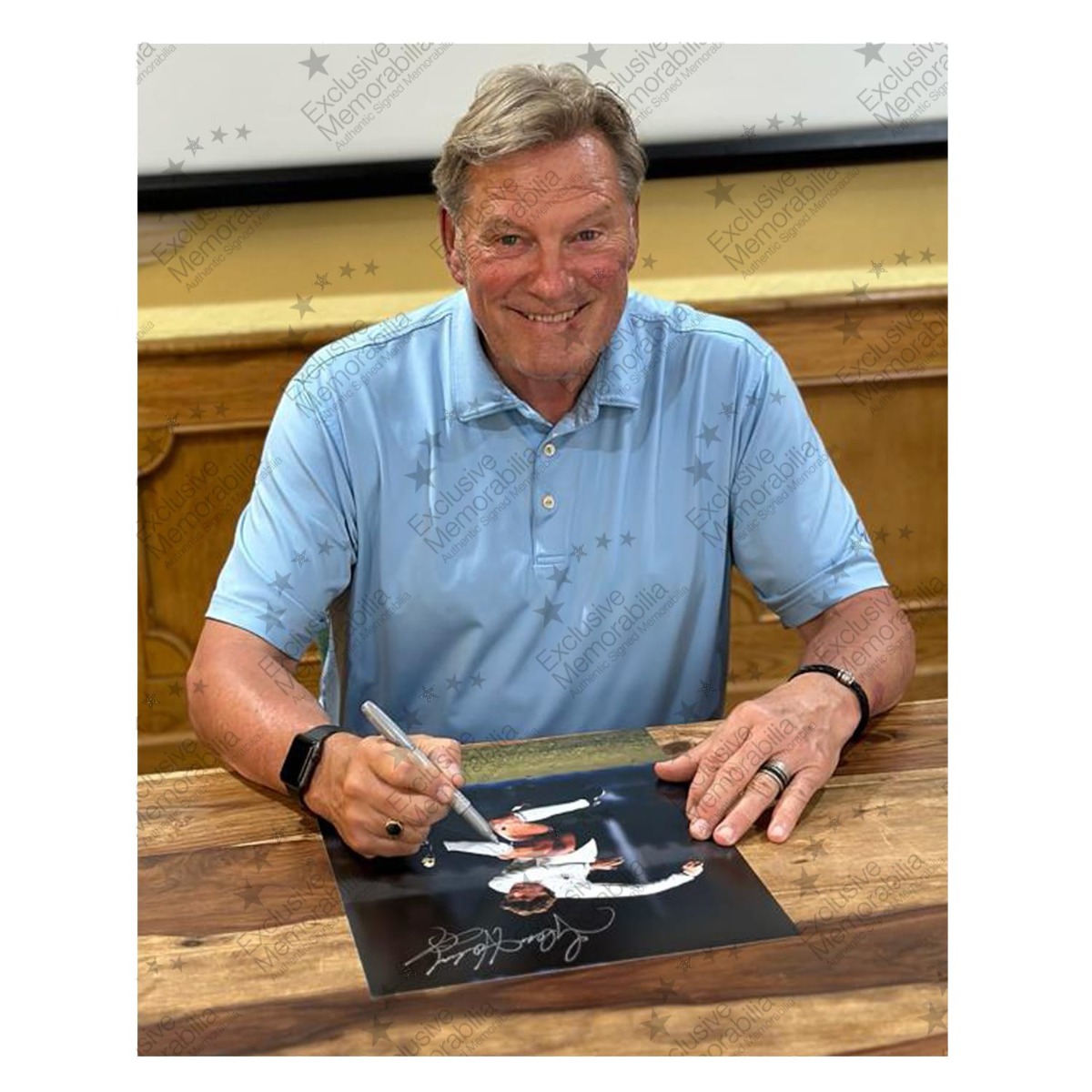 Glenn Hoddle Signed Tottenham Hotspur Football Photo: Volley