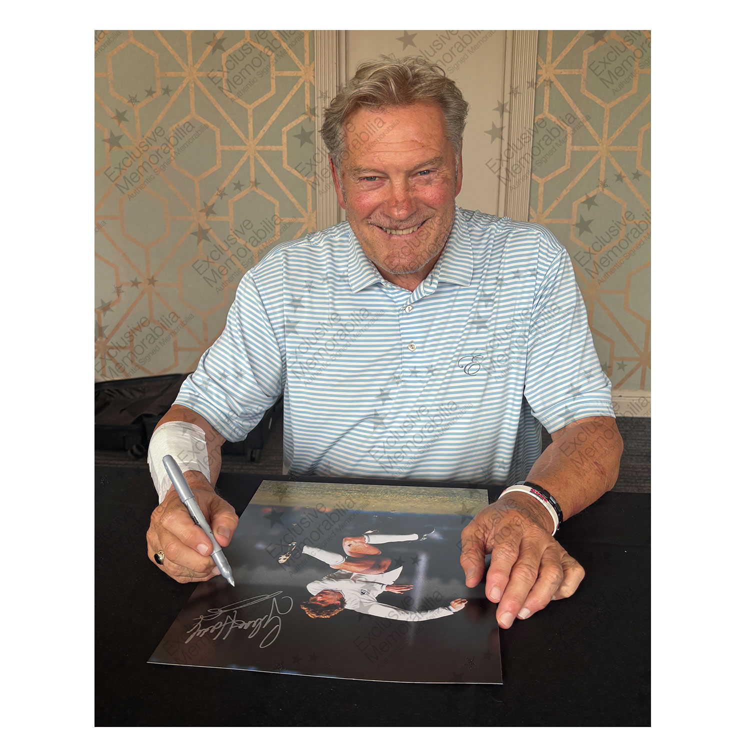 Glenn Hoddle Signed Tottenham Hotspur Football Photo: Volley. Framed