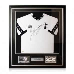 Glenn Hoddle Signed Tottenham Hotspur 1978 Shirt. Deluxe Frame