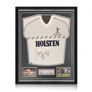 Glenn Hoddle Signed Tottenham Hotspur 1986 Football Shirt. Superior Frame
