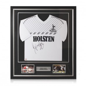 Glenn Hoddle Signed Tottenham Hotspur 1986 Shirt. Deluxe Framed