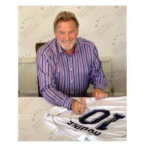 Glenn Hoddle Signed Tottenham Hotspur 1986 Shirt. Number 10. Deluxe Frame