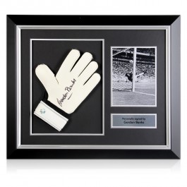 Framed Gordon Banks Signed Goalkeeper's Glove