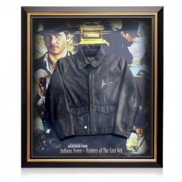 Harrison Ford Signed Raiders Of The Lost Ark Leather Jacket. Deluxe Frame