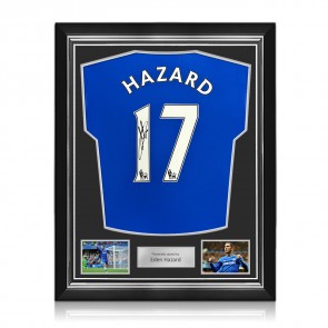 Eden Hazard Signed Original Chelsea 2013-14 Football Shirt (Original Print). Superior Frame