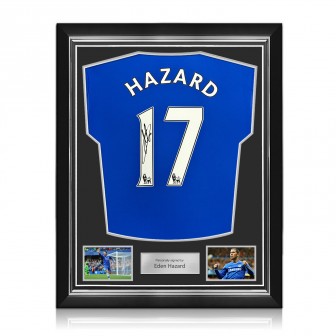 Eden Hazard Signed Original Chelsea 2013-14 Football Shirt (Original Print). Superior Frame