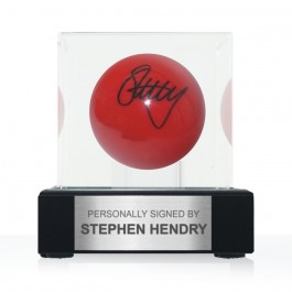 Stephen Hendry Signed Red Snooker Ball. Display Case With Plaque