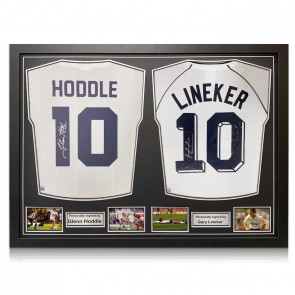 Glenn Hoddle & Gary Lineker Signed Tottenham Hotspur Football Shirts: 10. Dual Frame