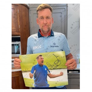 Ian Poulter Signed 2018 Ryder Cup Photo Presentation: The Postman. Deluxe Silver