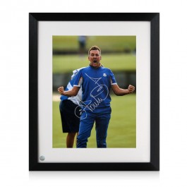 Ian Poulter Signed Golf Photo: The Postman. Framed