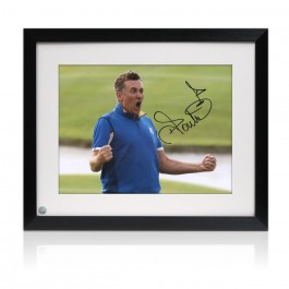 Ian Poulter Signed 2018 Ryder Cup Photograph: The Postman. Framed