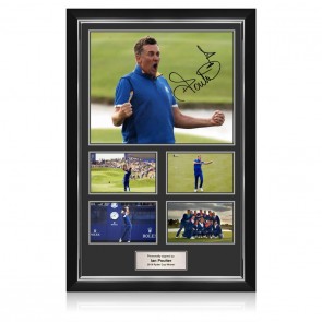 Ian Poulter Signed 2018 Ryder Cup Photo Presentation: The Postman. Deluxe Silver