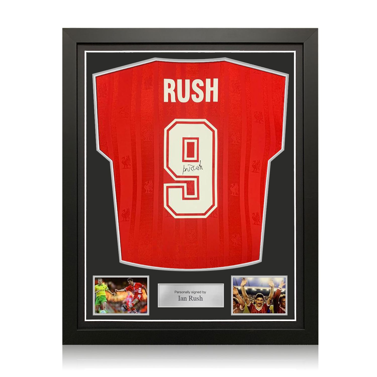 Ian Rush Back Signed Liverpool 1985-86 Football Shirt. Standard Frame