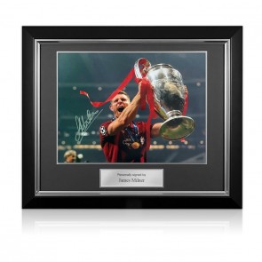 James Milner Signed Liverpool Football Photo: Champions League Trophy. Deluxe Frame