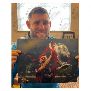 James Milner Signed Liverpool Football Photo: Champions League Trophy