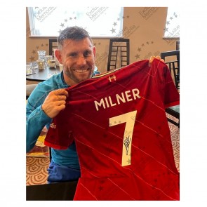James Milner Signed Liverpool 2021-22 Football Shirt. Icon Frame
