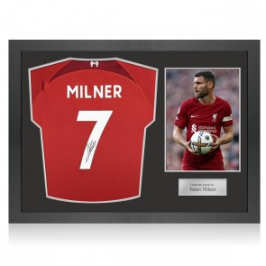 James Milner Signed Liverpool 2022-23 Football Shirt. Icon Frame