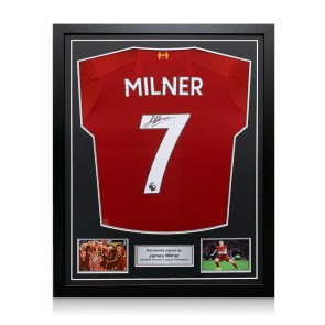  James Milner Signed Liverpool 2019-20 Shirt. Standard Frame