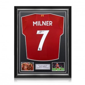 James Milner Signed Liverpool 2019-20 Football Shirt. Superior Frame