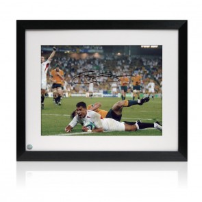 Jason Robinson Signed England Rugby Photo: World Cup Final Try. Framed