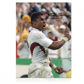 Jason Robinson Signed England Rugby Photo: World Cup Try Celebration