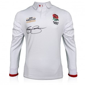 Jason Robinson Signed England Rugby Shirt. World Cup Champions Embroidery