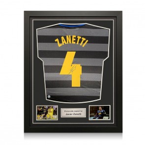 Javier Zanetti Signed 1998 Inter Milan Cup Final  Shirt. Standard Frame