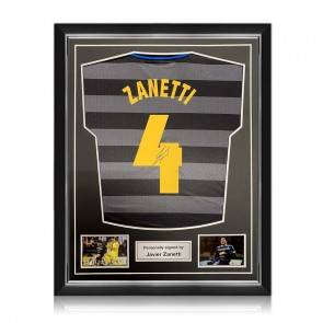 Javier Zanetti Signed 1998 Inter Milan Cup Final  Shirt. Superior Frame
