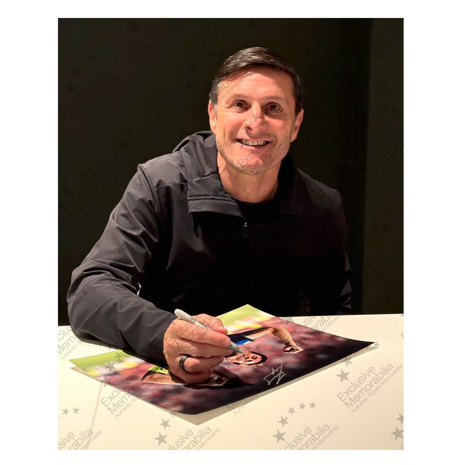  Javier Zanetti Signed Inter Milan Football Photo