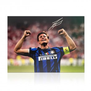 Javier Zanetti Signed Inter Milan Football Photo
