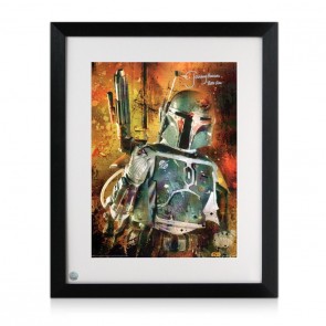 Boba Fett Signed Star Wars Poster: Bounty Hunter. Framed