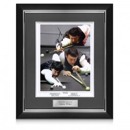 Jimmy White Signed Snooker Photo: The Whirlwind. Deluxe Frame