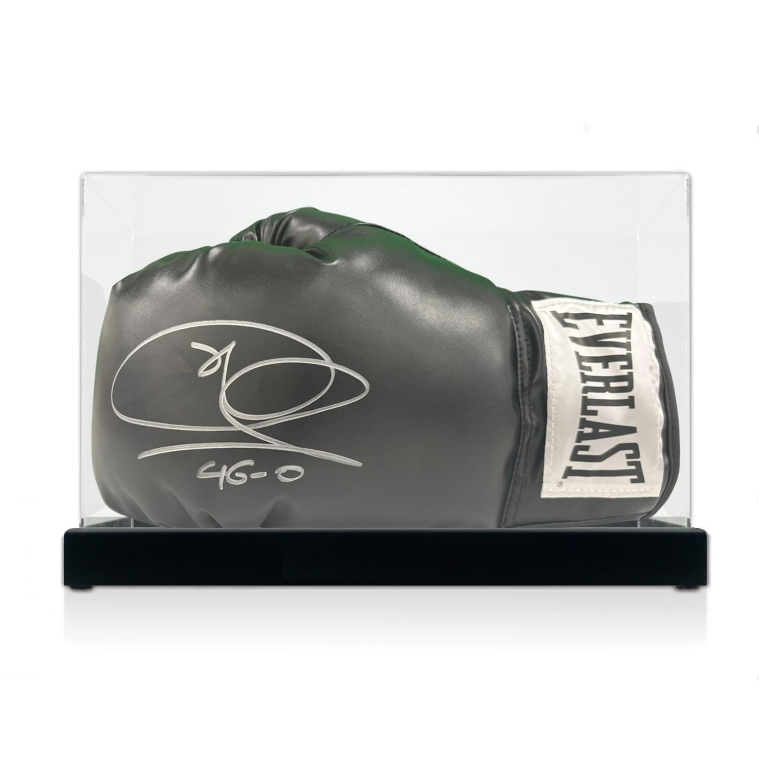  Joe Calzaghe Signed Black Boxing Glove. Display Case