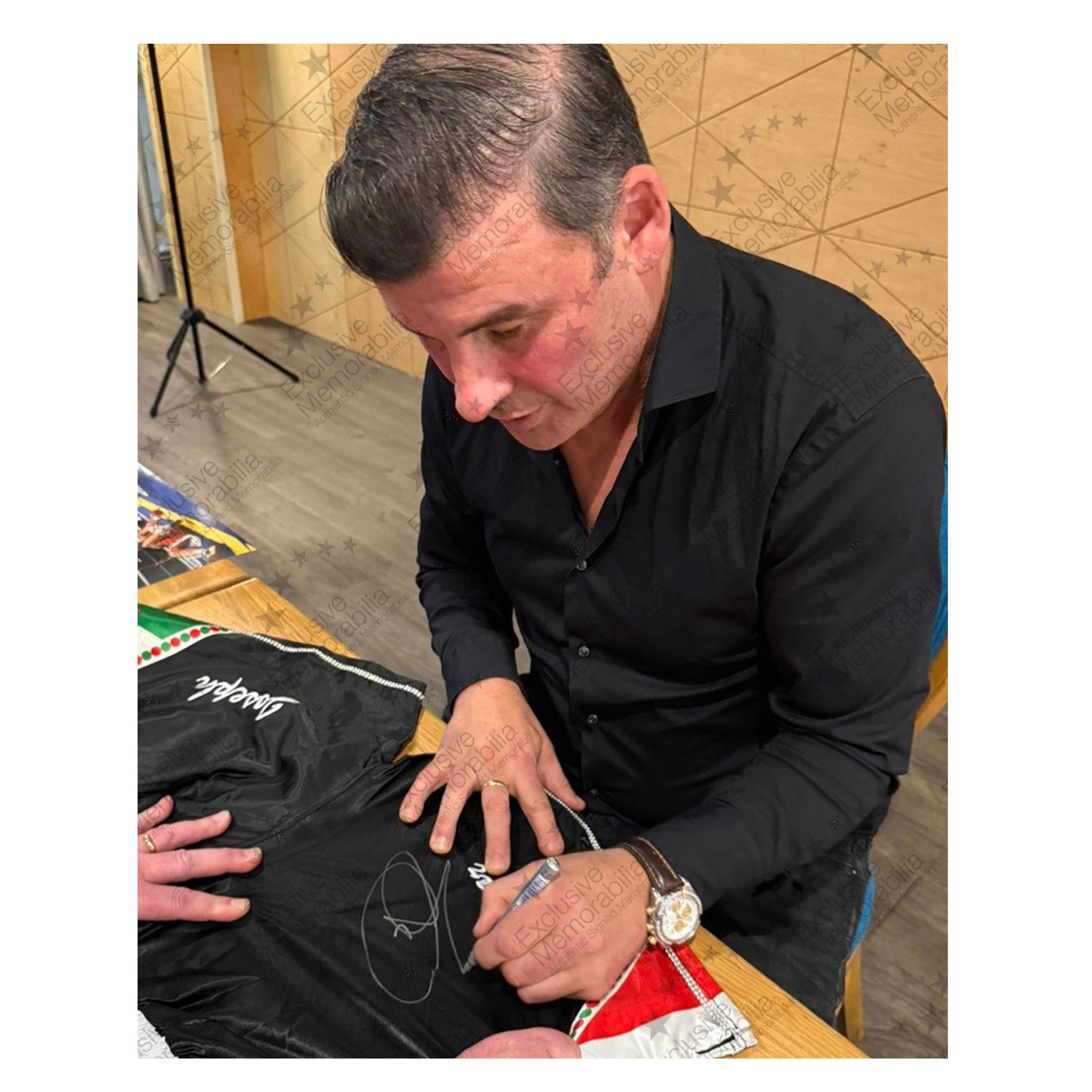 Joe Calzaghe Signed Black Boxing Shorts