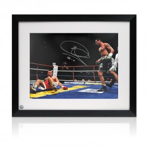 Joe Calzaghe Signed Boxing Photo: VS Mikkel Kessler. Framed