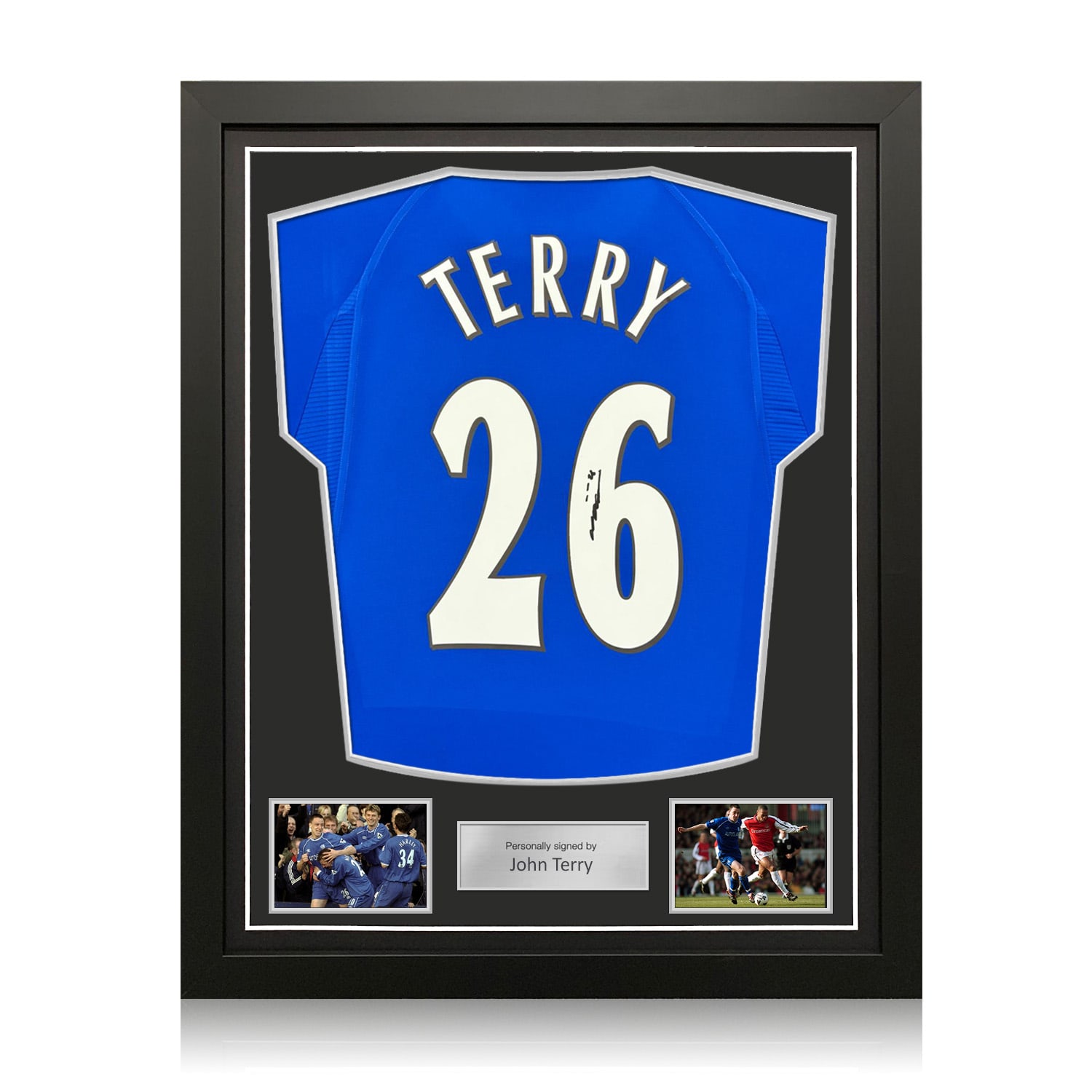John Terry Signed Chelsea 2000 Home Football Shirt. Standard Frame