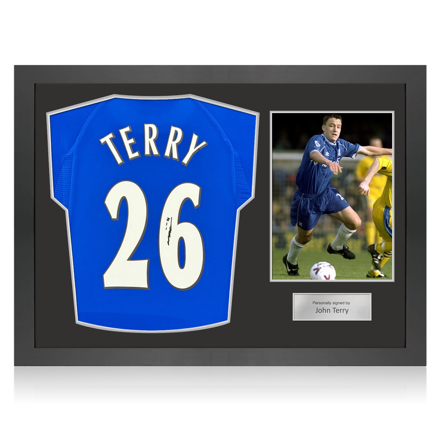 John Terry Signed Chelsea 2000 Home Football Shirt. Icon Frame
