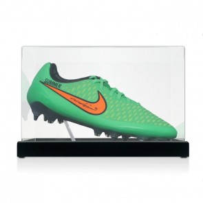 John Terry Signed Match Issue Football Boot: Green - Summer. Display Case