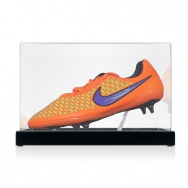 John Terry Signed Match Issue Football Boot: Orange. Display Case
