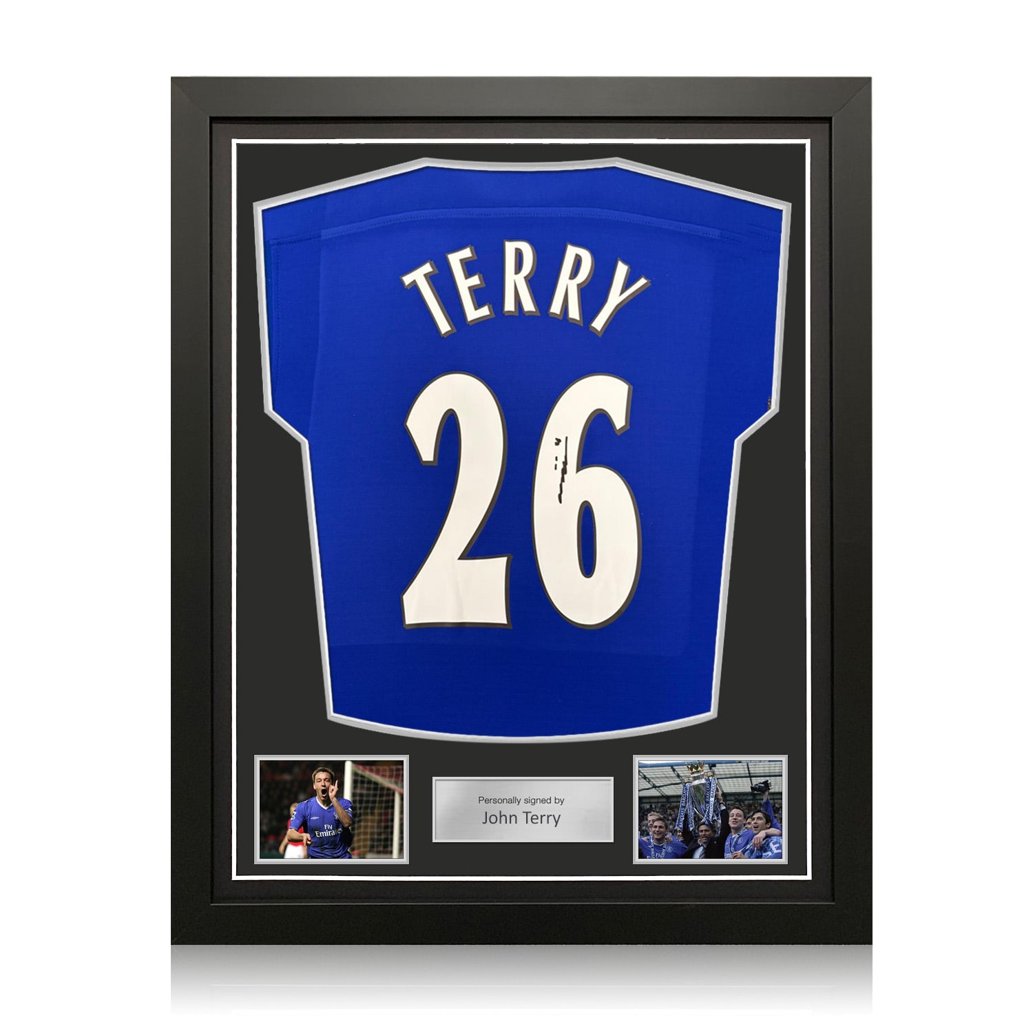 John Terry Signed Original Chelsea 2003-05 Home Football Shirt. Standard Frame
