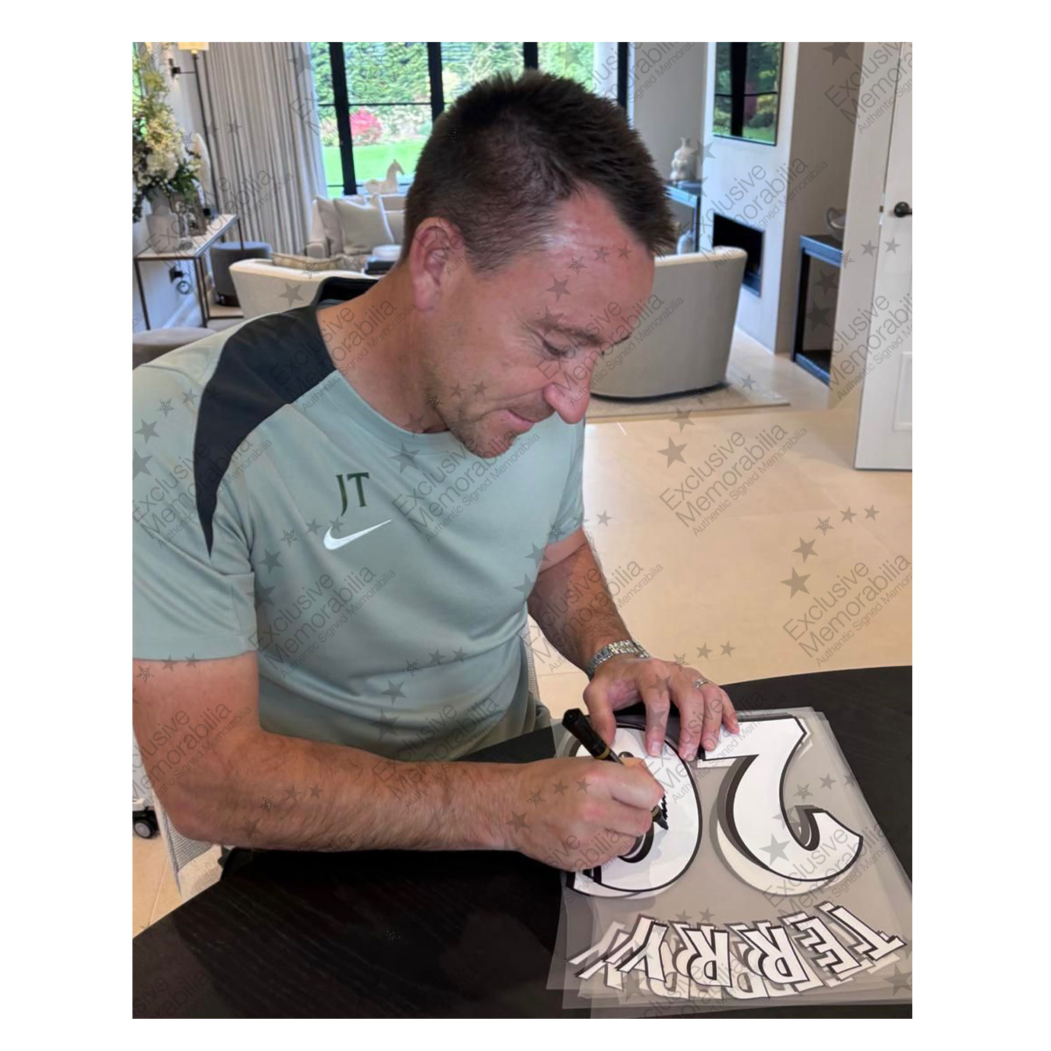 John Terry Signed Original Chelsea 2003-05 Home Football Shirt. Standard Frame