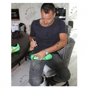 John Terry Signed Match Issue Football Boot: Green. Gift Box
