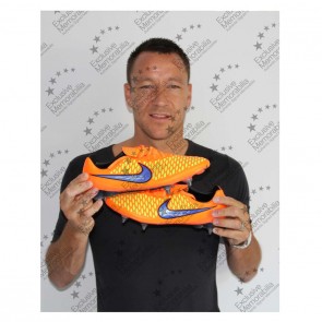 John Terry Signed Match Issue Football Boot: Orange. Gift Box