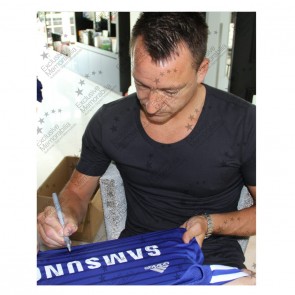 John Terry Signed Chelsea 2014-15 Tribute Football Shirt. Standard Frame