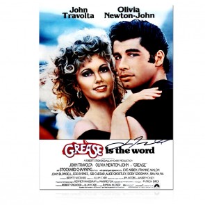 John Travolta Signed Grease Film Poster (Black) 