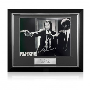 John Travolta Signed Pulp Fiction Film Poster: Divine Intervention. Deluxe Frame
