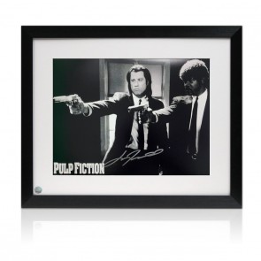 John Travolta Signed Pulp Fiction Film Poster: Divine Intervention. Framed