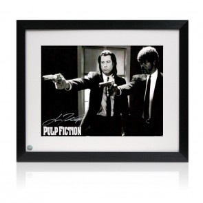John Travolta Signed Pulp Fiction Poster: Divine Intervention Scene. Framed