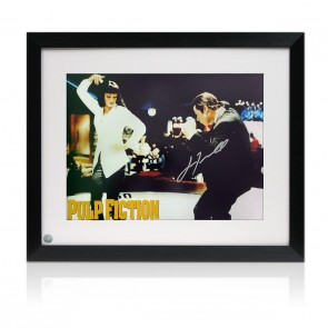 John Travolta Signed Pulp Fiction Film Photo: The Twist. Framed